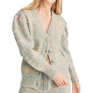 LoveShackFancy Wilford Boyfriend Cardigan in Autumn Rainbow Size S